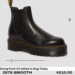 Dr. Martens Black Smooth Leather Platform Boots